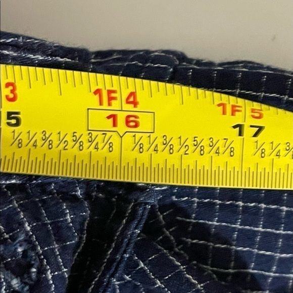 American Eagle sz med mens button down navy windowpane check Premium Indigo - Picture 5 of 12